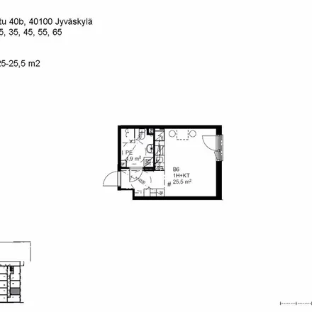 Rent this 1 bed apartment on Yliopistonkatu 40 in 40100 Jyväskylä, Finland