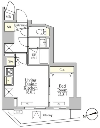 Rent this 1 bed apartment on トーア高輪ガーデン in Nihonenoki-dori St., Shinagawa