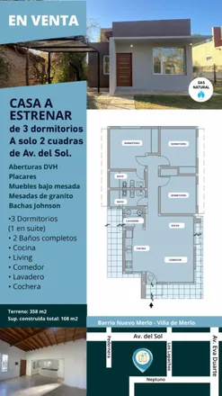 Buy this 3 bed house on Los Lapachos in Junín, 5881 Villa de Merlo
