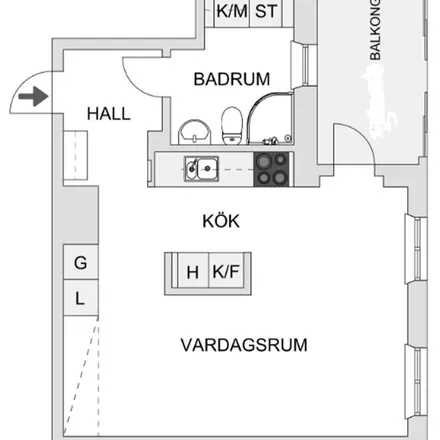 Rent this 1 bed apartment on Solventilsgatan in 417 24 Gothenburg, Sweden