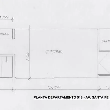 Rent this studio apartment on Avenida Santa Fe 1115 in Retiro, C1059 ABF Buenos Aires