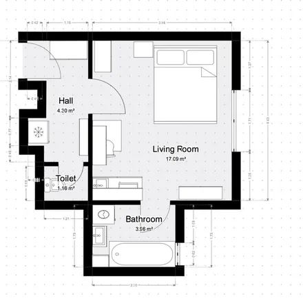 Rent this 1 bed apartment on Dělnická 856/46 in 170 00 Prague, Czechia