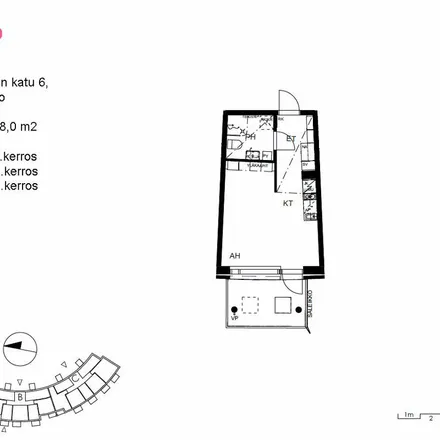 Rent this 1 bed apartment on Uuno Kailaan katu 6 in 02600 Espoo, Finland