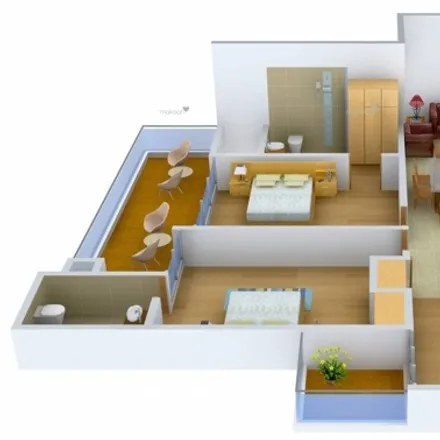 Rent this 3 bed apartment on unnamed road in Sahibzada Ajit Singh Nagar, Zirakpur - 140603