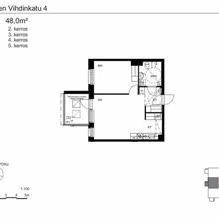 Rent this 2 bed apartment on Vihdinkatu 4 B in 15100 Lahti, Finland