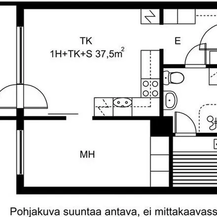 Rent this 1 bed apartment on Kalevalantie 15 in 90570 Oulu, Finland