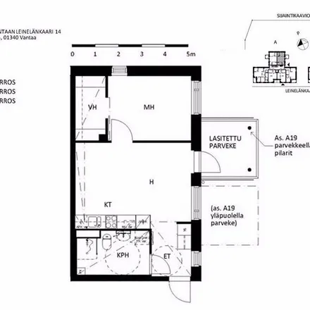 Rent this 2 bed apartment on Leinelänkaari 14 in 01340 Vantaa, Finland