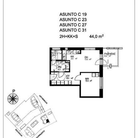 Rent this 2 bed apartment on Talitiaisenkuja in 90240 Oulu, Finland