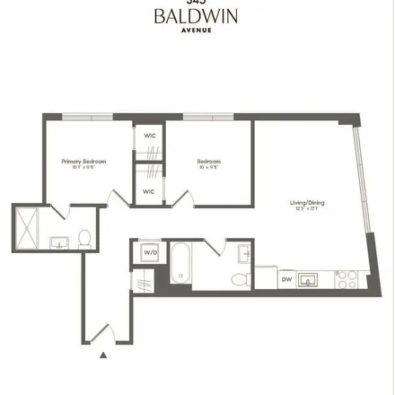 Rent this 2 bed apartment on 333 Baldwin Avenue in Bergen Square, Jersey City