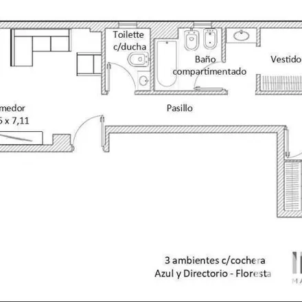 Buy this 2 bed apartment on Azul 324 in Floresta, C1407 DYA Buenos Aires