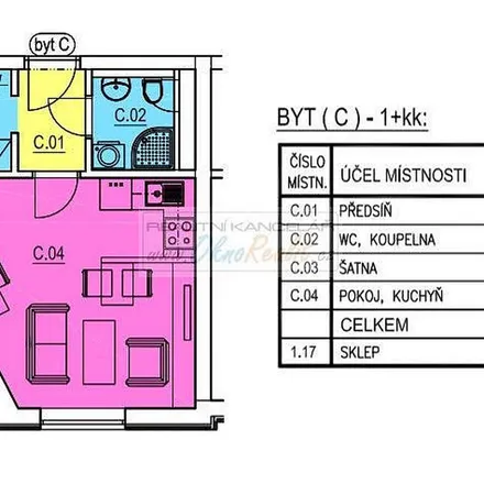 Rent this 1 bed apartment on Tilhonova 530/61 in 627 00 Brno, Czechia