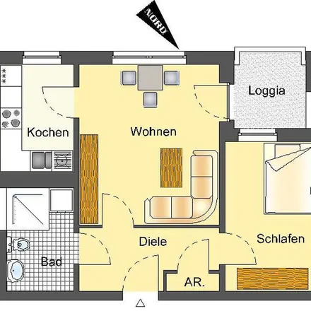 Rent this 2 bed apartment on Windrather Straße 132 in 42553 Velbert, Germany