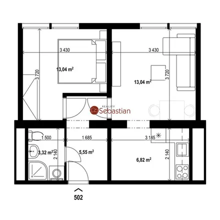 Rent this 2 bed apartment on Boží prst in Antonína Sochora 1516/2, 415 01 Teplice