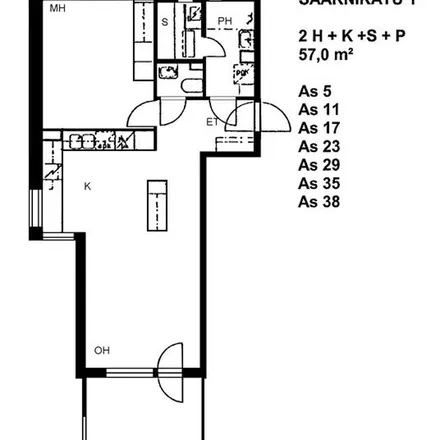 Rent this 2 bed apartment on Saarnikatu in Kerinkallionkatu, 15520 Lahti
