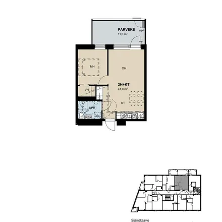 Rent this 2 bed apartment on Helsingintie 14 in 04409 Järvenpää, Finland