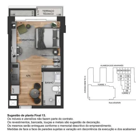 Buy this 1 bed apartment on Alameda dos Arapanés 1164 in Indianópolis, São Paulo - SP
