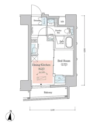 Rent this 1 bed apartment on unnamed road in Kita-Shinjuku 1-chome, Shinjuku