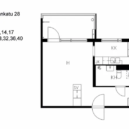Rent this 1 bed apartment on Opiskelijankatu 28 in 33720 Tampere, Finland