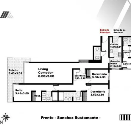 Buy this 3 bed apartment on Sánchez de Bustamante 2350 in Recoleta, C1425 BGF Buenos Aires