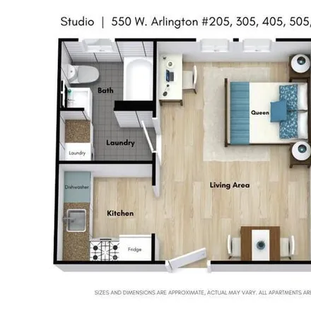 Rent this studio apartment on 550 W Arlington Pl