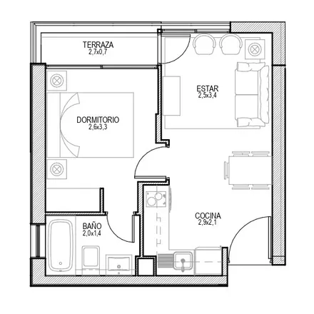 Rent this 1 bed apartment on Avenida Vicuña Mackenna Oriente 6201 in 824 0000 La Florida, Chile