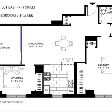 Rent this 1 bed apartment on 301 East 47th Street in New York, NY 10017