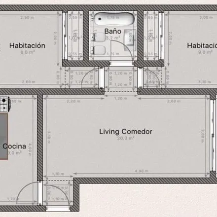 Buy this 2 bed apartment on Cucha Cucha 1172 in Caballito, C1416 DRC Buenos Aires