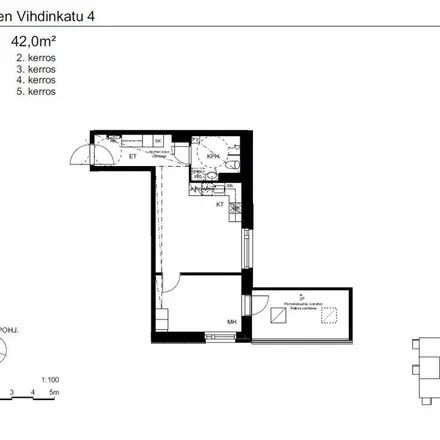 Rent this 2 bed apartment on Vihdinkatu 4 A in 15100 Lahti, Finland