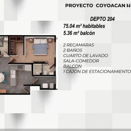 Buy this 2 bed apartment on Avenida Coyoacán in Colonia Del Valle Sur, 03104 Santa Fe