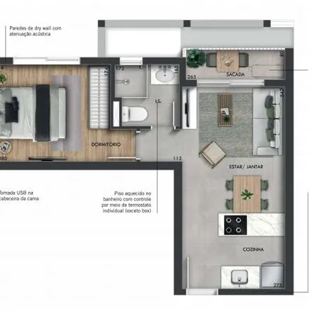 Buy this 1 bed apartment on JP Steakhouse in Rua Lysímaco Ferreira da Costa 460, Centro Cívico