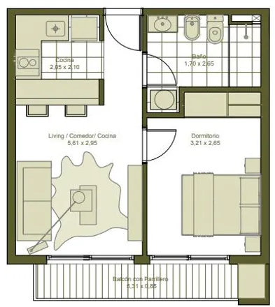 Buy this 2 bed apartment on Avenida Libertador Brigadier General Lavalleja 1942 in 11800 Montevideo, Uruguay