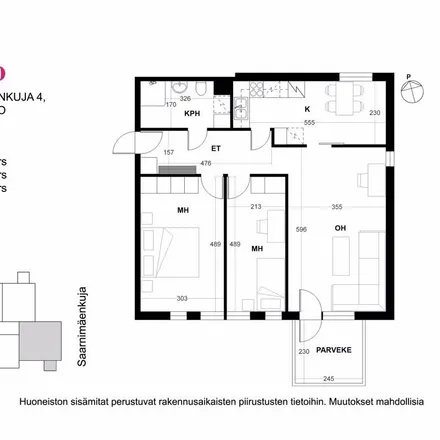 Rent this 3 bed apartment on Saarnimäenkuja 4 in 02760 Espoo, Finland