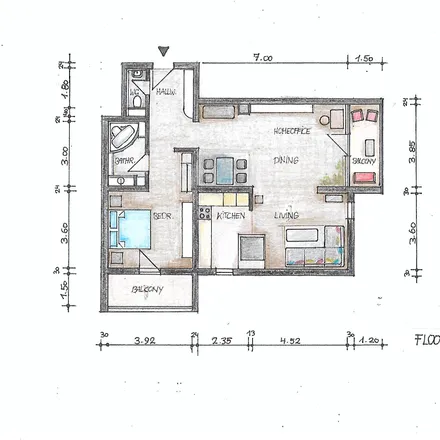 Rent this 1 bed apartment on Richard-Wagner-Straße 2 in 76185 Karlsruhe, Germany