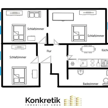 Rent this 6 bed apartment on Fuchstanzstraße 26 in 60489 Frankfurt, Germany