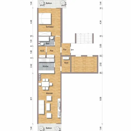 Rent this 2 bed apartment on Rostocker Straße 50 in 70376 Stuttgart, Germany
