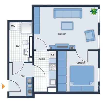 Rent this 2 bed apartment on Kolmstraße 25 in 04299 Leipzig, Germany