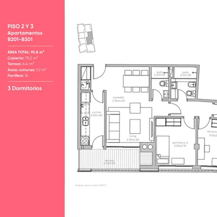 Buy this 3 bed apartment on Sendero segunda paralela a Cuñarro in 11403 Montevideo, Uruguay