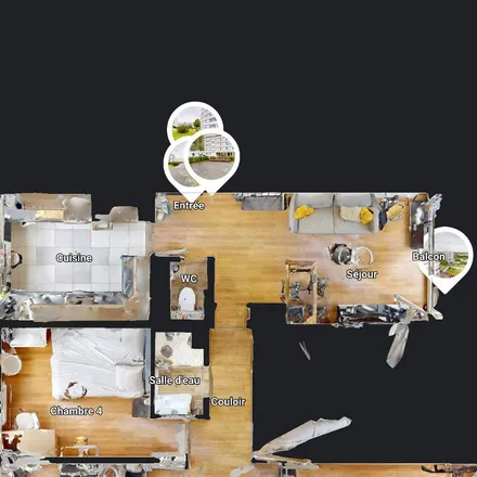 Rent this 4 bed apartment on 31 Rés les Hts de Marcouville in 95300 Pontoise, France