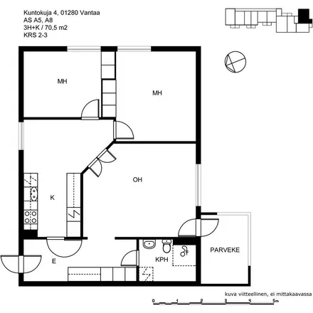 Rent this 3 bed apartment on Kuntokuja 4 in 00970 Helsinki, Finland