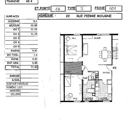 Rent this 3 bed apartment on 22 Rue Pierre Mougne in 51100 Reims, France