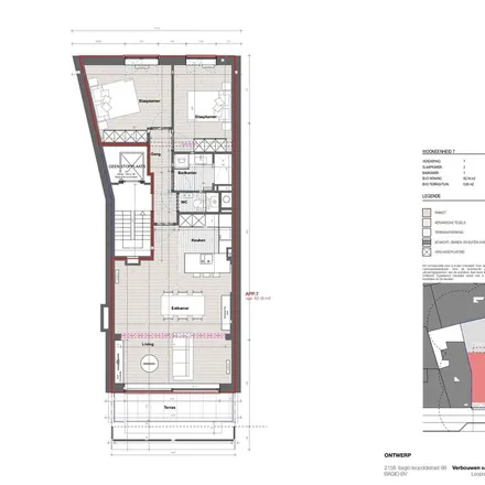 Rent this 2 bed apartment on Leopoldstraat 98 in 2800 Mechelen, Belgium