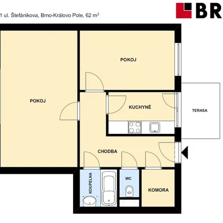 Rent this 3 bed apartment on Štefánikova 119/50 in 612 00 Brno, Czechia